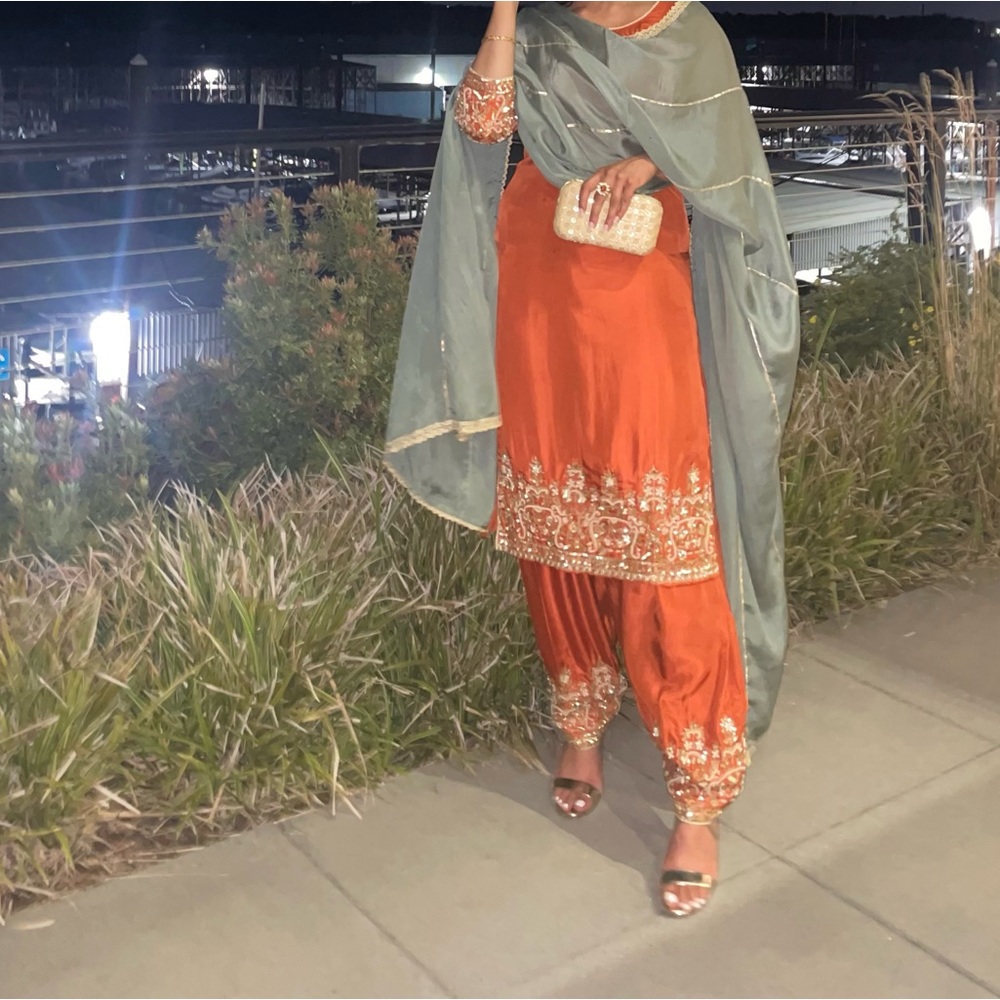 Punjabi suit - rust orange. Custom made
